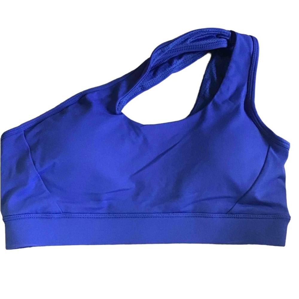 Running Girl One shoulder Sports Bra, M Blue NWT